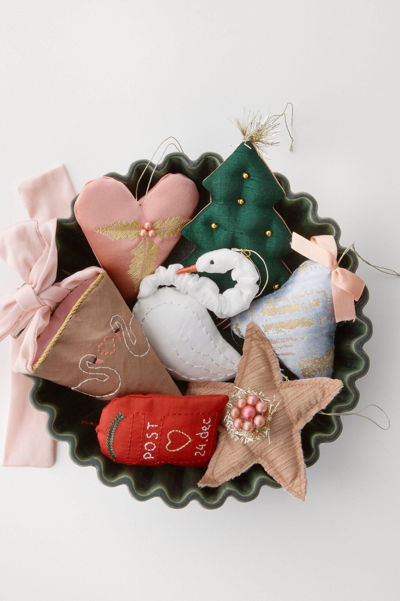 x Lisbeth Beck hjerte juleophæng - rosa